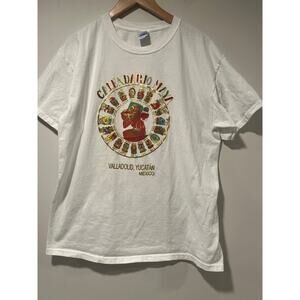 Vintage 80s 90s T-Shirt Yucatan, Mexico Mayan Calendar Size Large JL